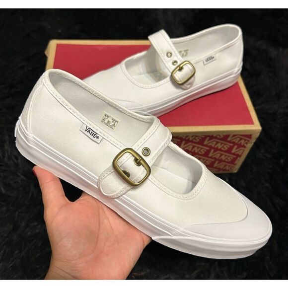 VANS Mary Jane white shoes sneakers women’s 8.5 new - Picture 6 of 6